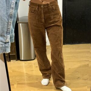Aritzia Brown Corduroy Pants size 26